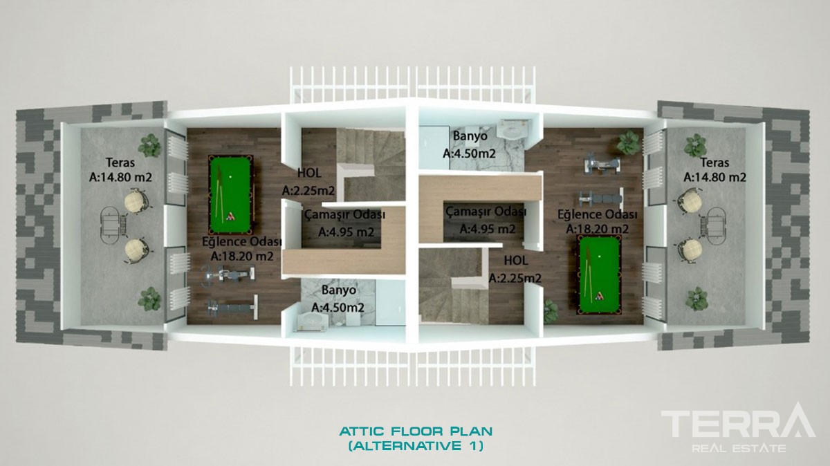 5 Bedrooms Detached Villa with Private Pool For Sale in Fethiye Town - 40320