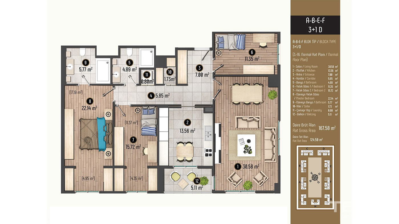 Luxurious Family Concept Apartments for Sale in Istanbul Beylikdüzü - 40375