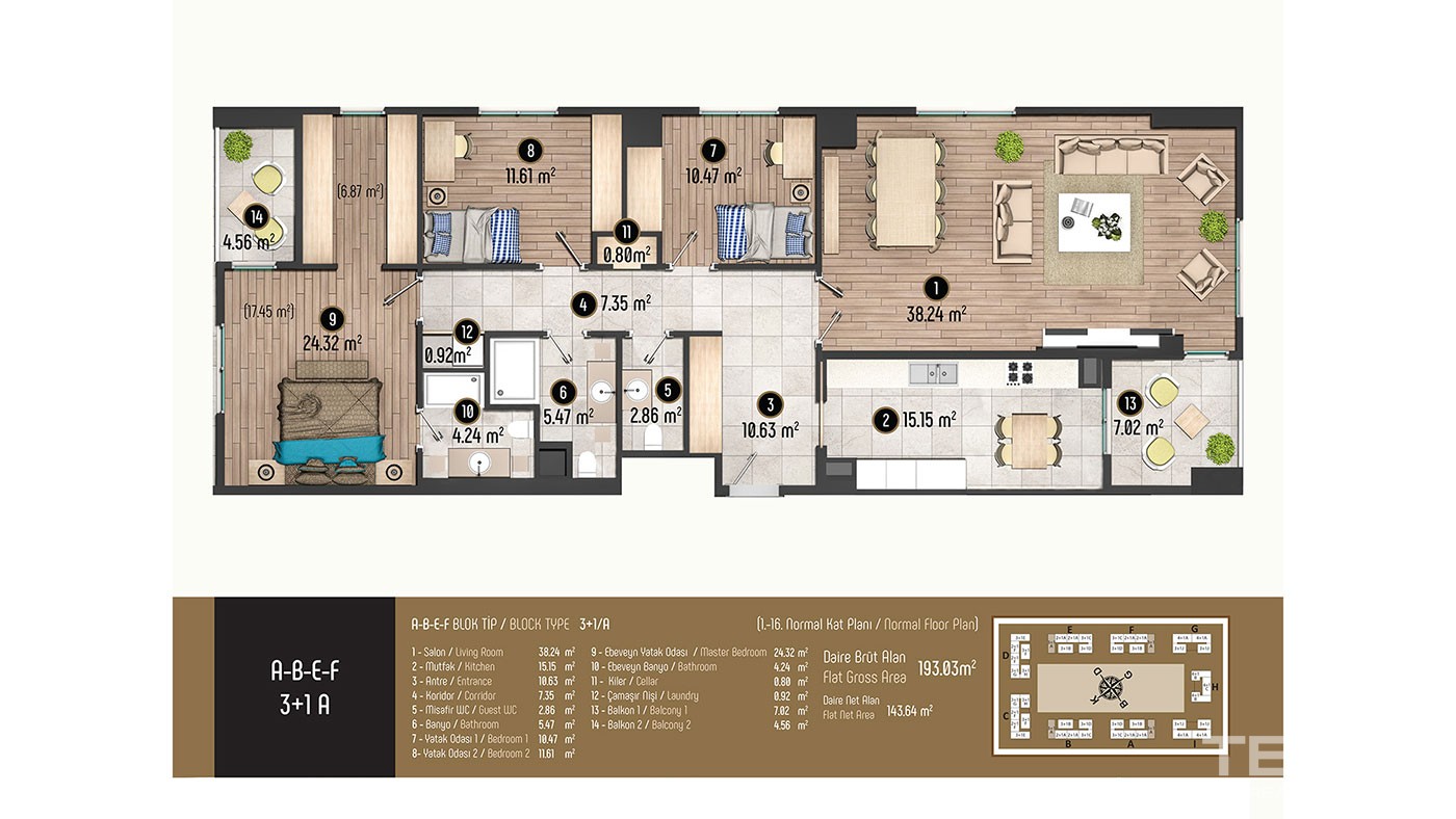 Luxurious Family Concept Apartments for Sale in Istanbul Beylikdüzü - 40380