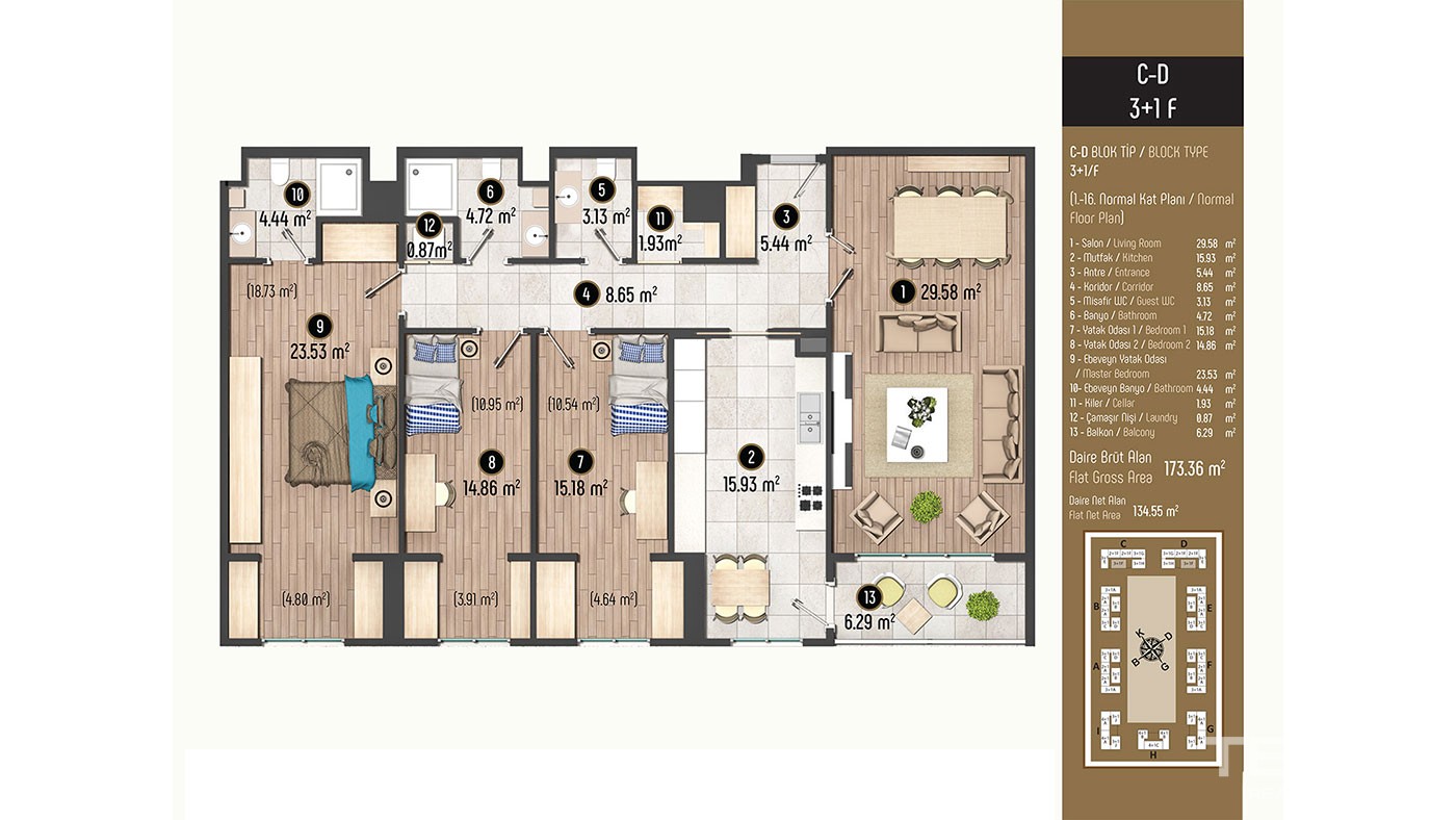 Luxurious Family Concept Apartments for Sale in Istanbul Beylikdüzü - 40396