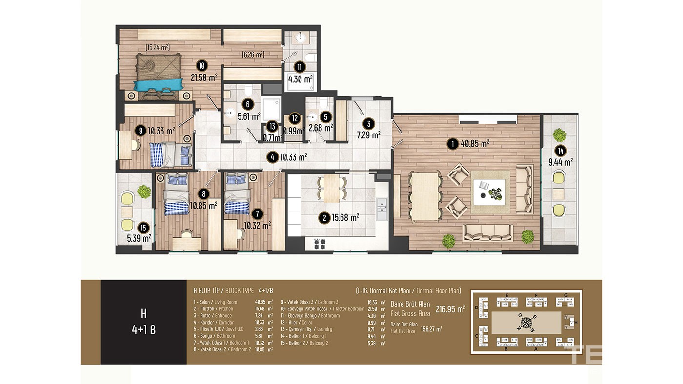 Luxurious Family Concept Apartments for Sale in Istanbul Beylikdüzü - 40406