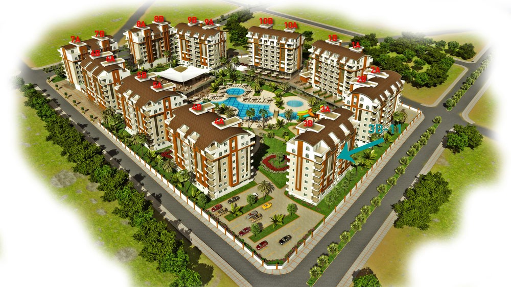 Sea view apartment for sale at Orion City in Avsallar/Alanya - 188
