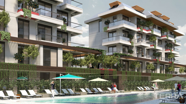Moderne lejligheder med en fantastisk arkitektur til salg i Oba Alanya