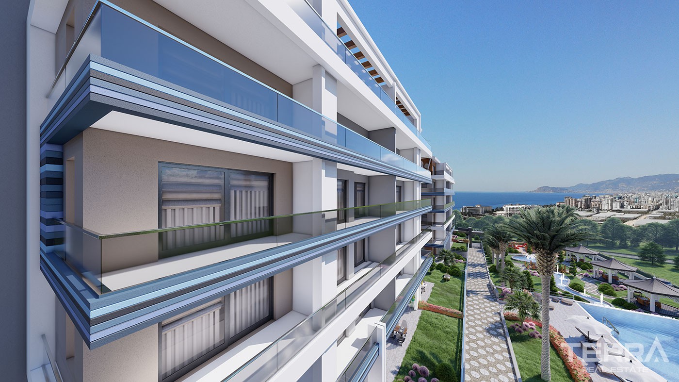 Luxurious Apartments with Sea View for Sale in Alanya Kargıcak