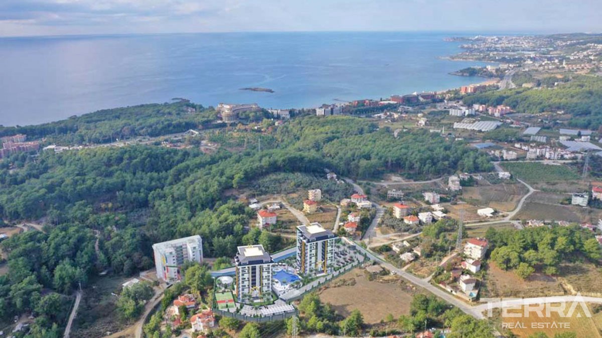 New Flats with Walking Distance to Beach to Buy in Avsallar Alanya - 43202