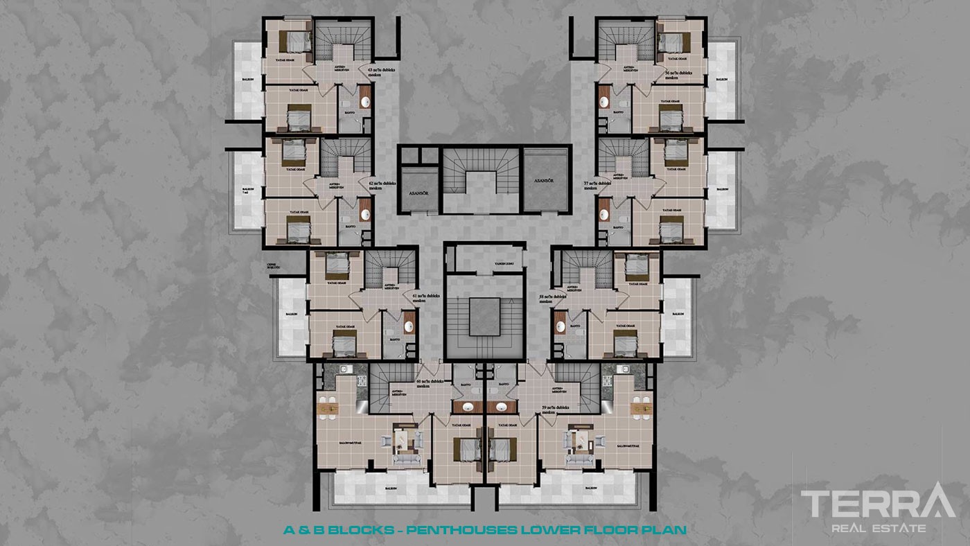 New Flats with Walking Distance to Beach to Buy in Avsallar Alanya - 43210