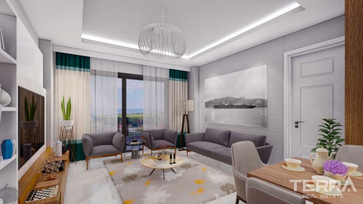 New Flats with Walking Distance to Beach to Buy in Avsallar Alanya - 43213