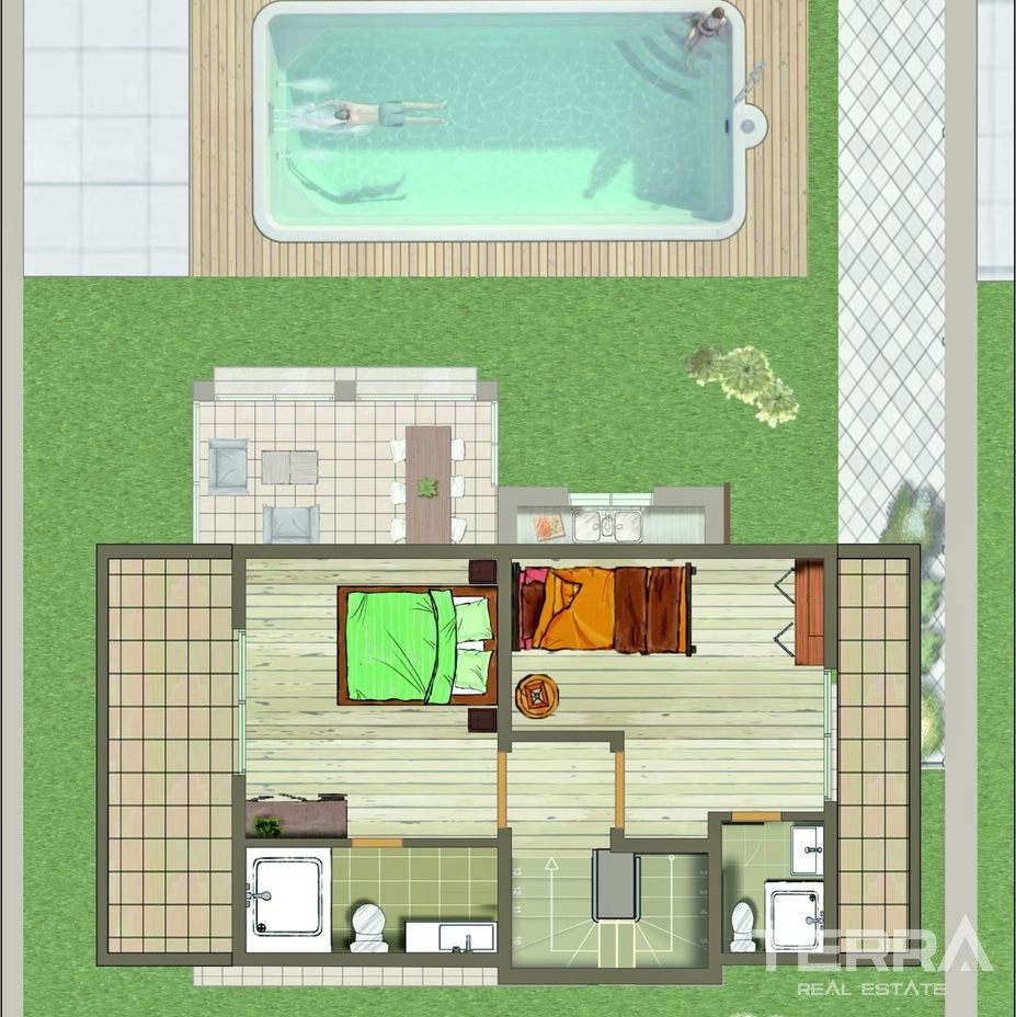 Amazing Villas with Large Garden and Pool for sale in Çalış Fethiye - 40917