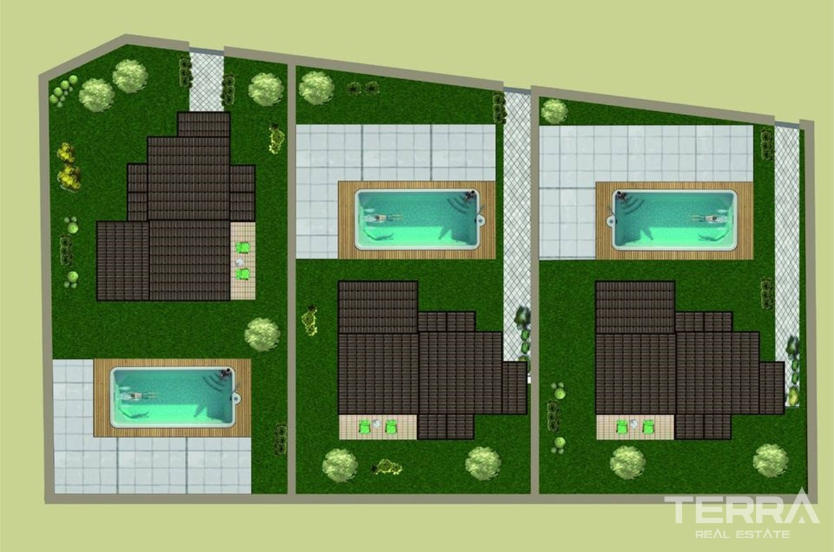 Amazing Villas with Large Garden and Pool for sale in Çalış Fethiye - 40922