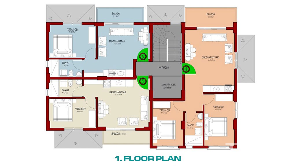 Brand-new Apartments close to City Life for sale in Fethiye - 41166