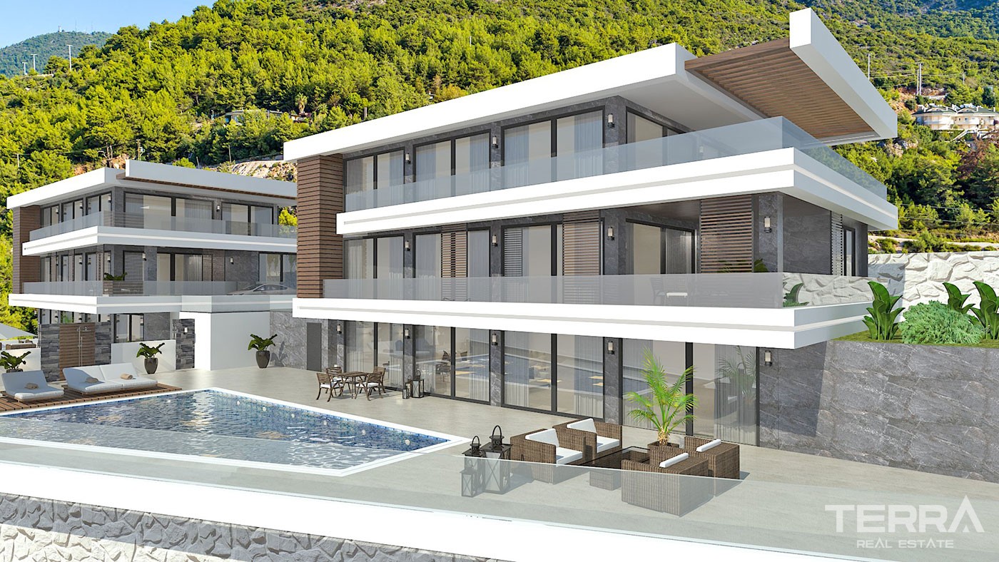 Exclusive Villas with Panoramic Sea View for Sale in Bektaş Alanya - 41937