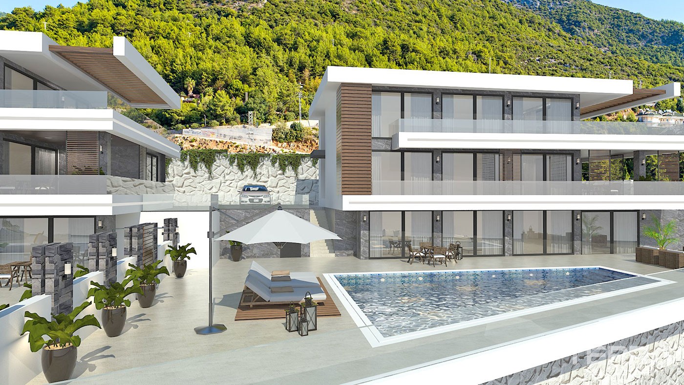 Exclusive Villas with Panoramic Sea View for Sale in Bektaş Alanya - 41939