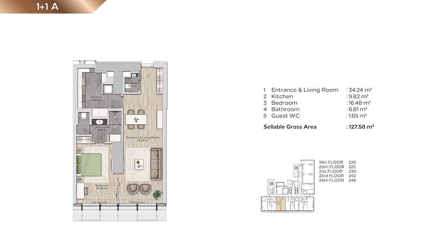 Appartements Haut de Gamme Dans la Tour à Şişli Istanbul à Usage Mixte - 42361