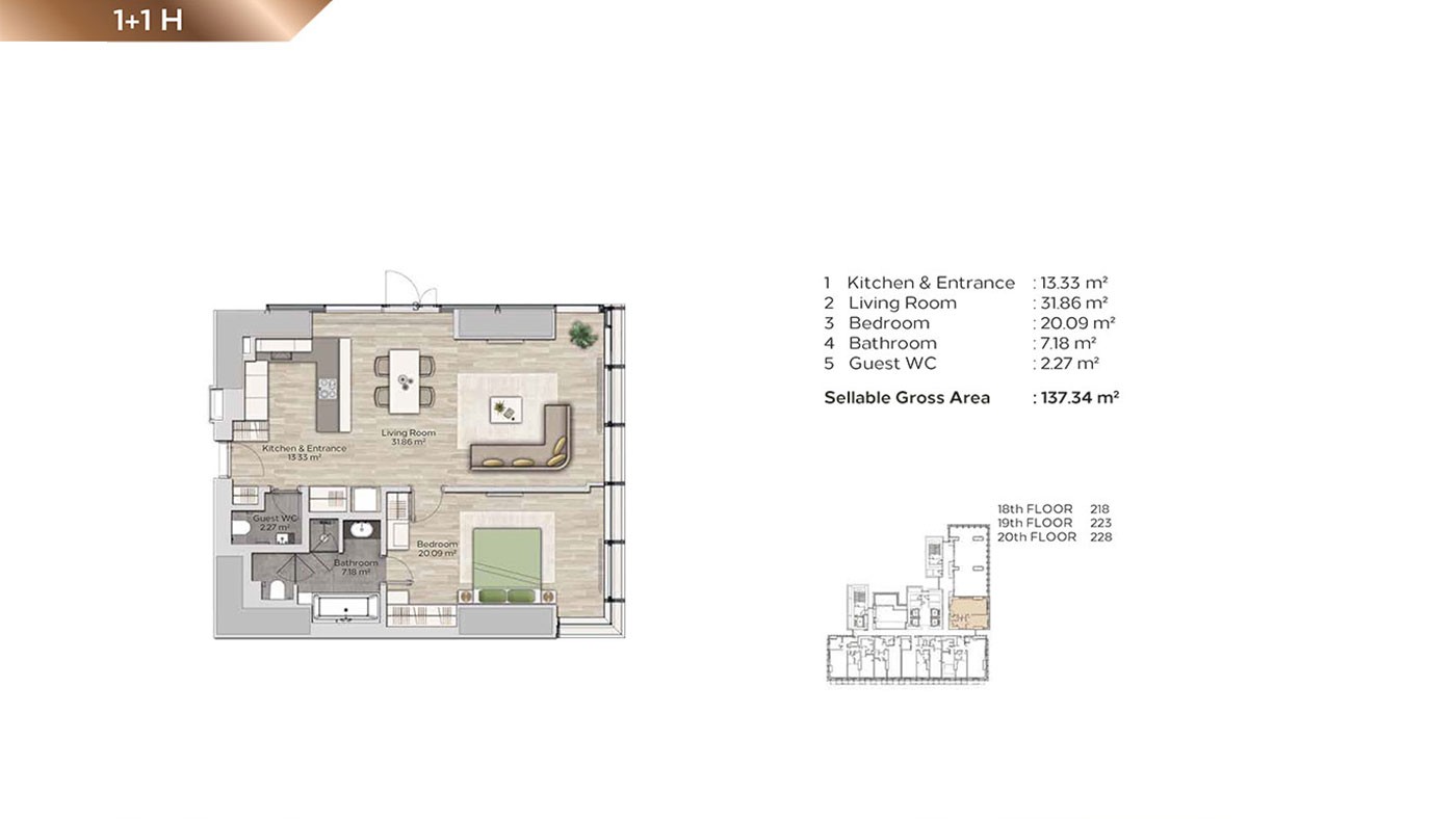 Appartements Haut de Gamme Dans la Tour à Şişli Istanbul à Usage Mixte - 42364