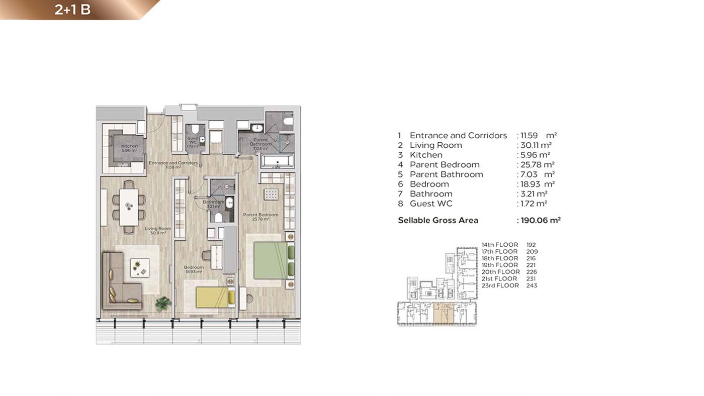 Appartements Haut de Gamme Dans la Tour à Şişli Istanbul à Usage Mixte - 42366