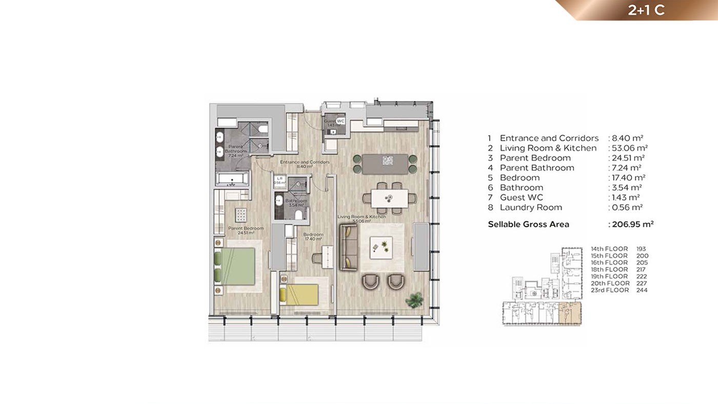 Appartements Haut de Gamme Dans la Tour à Şişli Istanbul à Usage Mixte - 42367