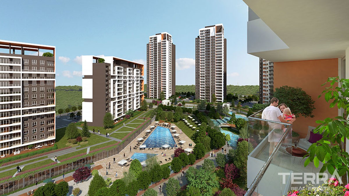 Istanbul Apartments with city and nature view for Sale in Başakşehir - 42595