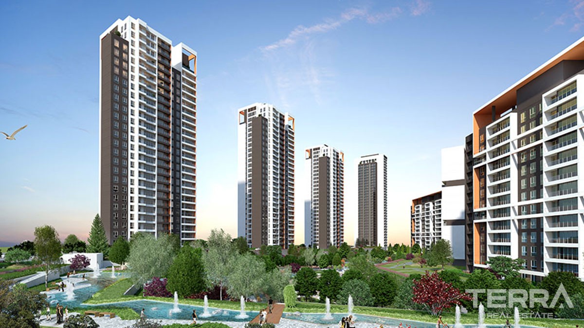 Istanbul Apartments with city and nature view for Sale in Başakşehir - 42600