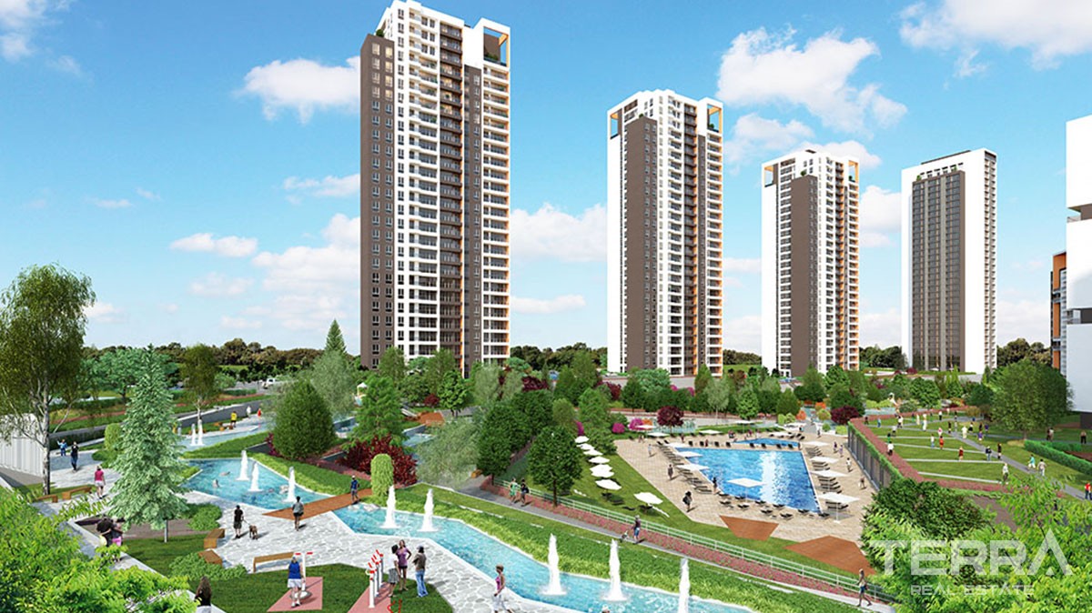 Istanbul Apartments with city and nature view for Sale in Başakşehir - 42606