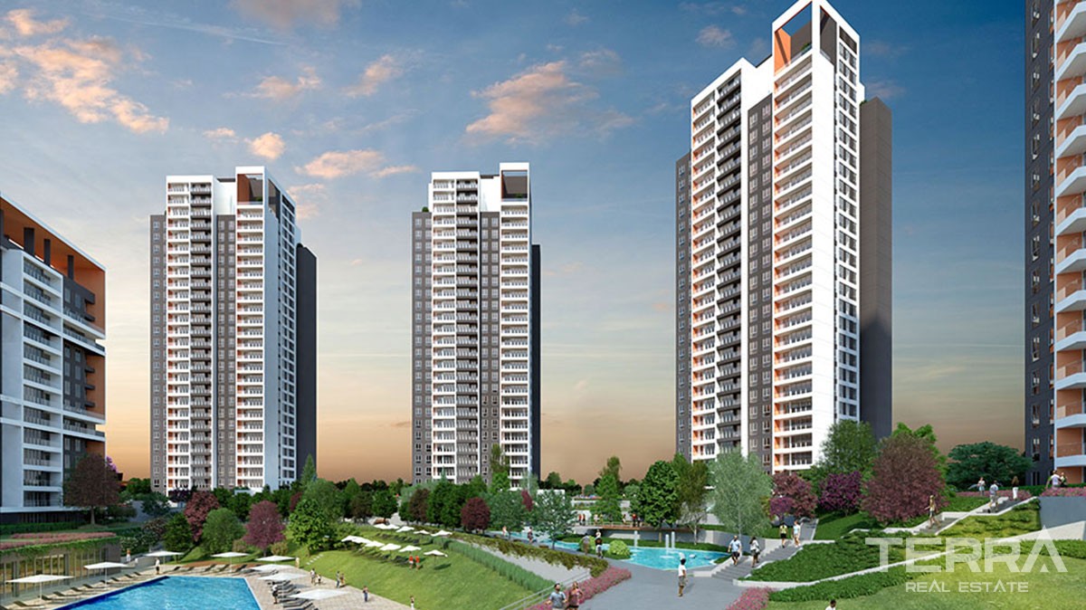 Istanbul Apartments with city and nature view for Sale in Başakşehir - 42608