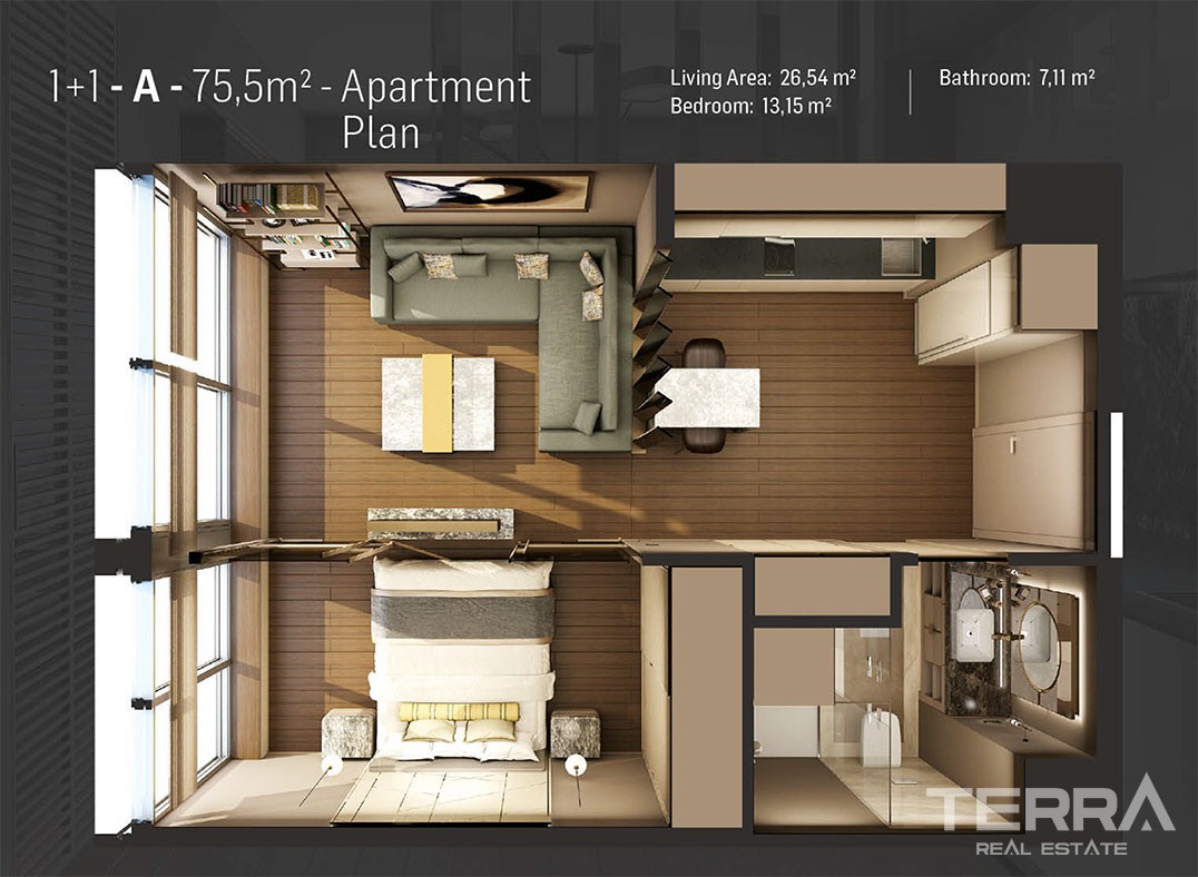 Smart Home System Flats with Luxurious Facilities in Kadıköy Istanbul - 42718