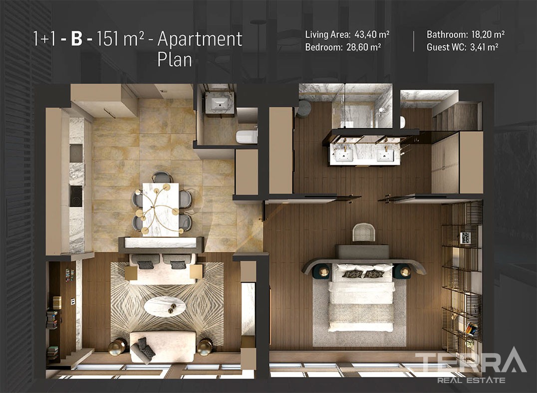 Smart Home System Flats with Luxurious Facilities in Kadıköy Istanbul - 42717