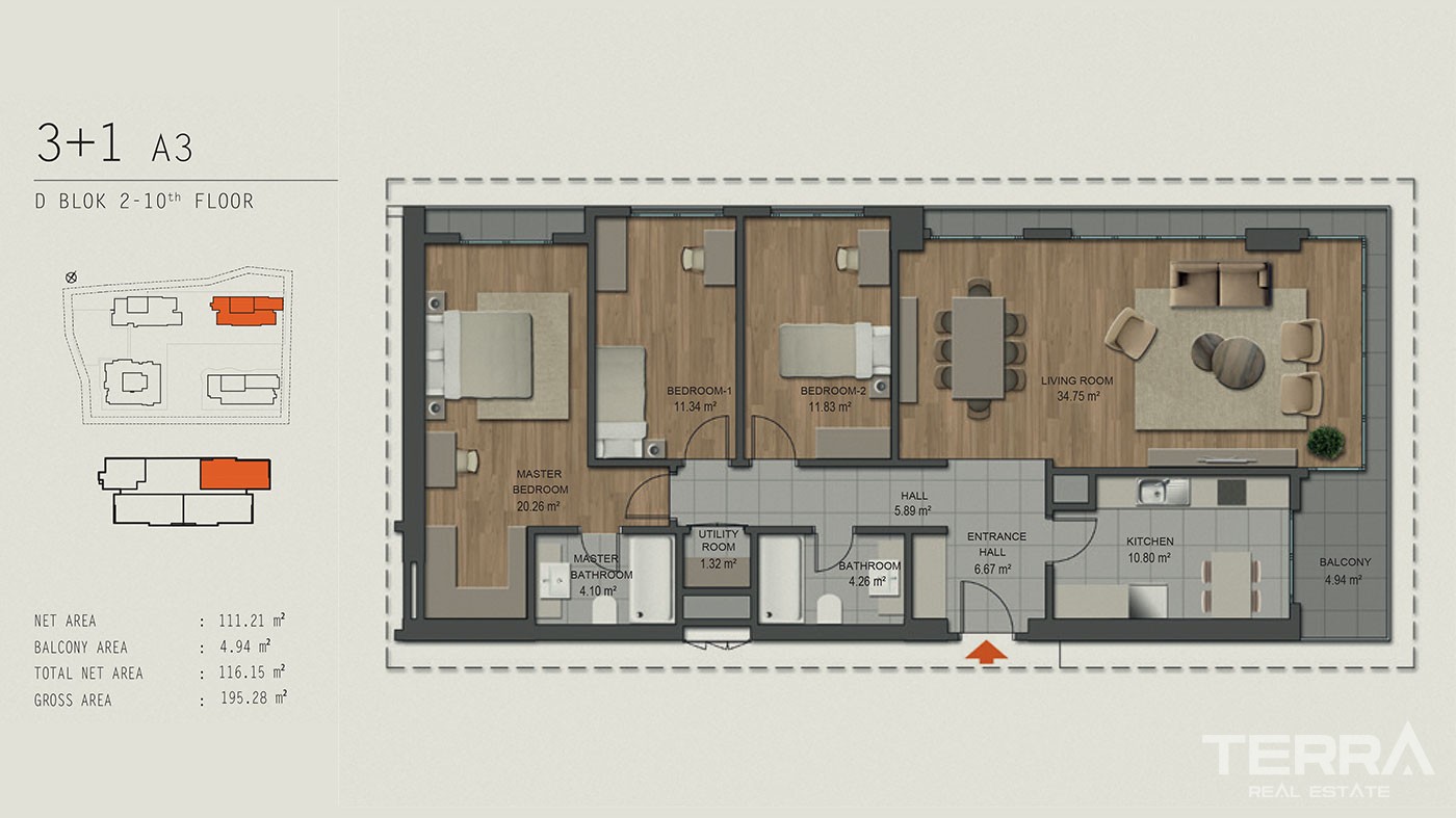 Apartamenty z widokiem na morze na sprzedaż w Maltepe w Stambule - 42791