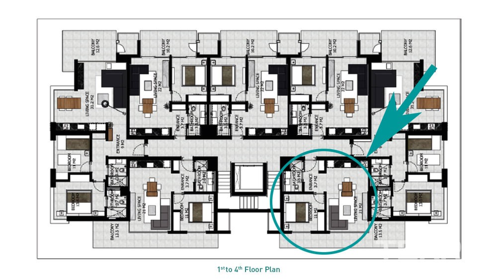 Fantastic 1-Bed Flat with Beach Walking Distance to Buy in Oba Alanya - 43037