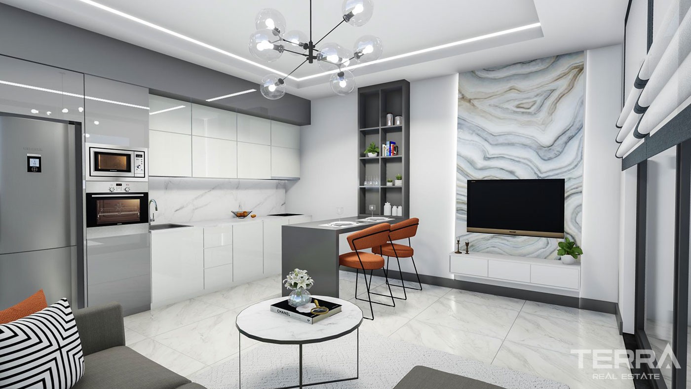 Fantastic 500 m Beach Distance Apartments for Sale in Alanya Mahmutlar - 43117