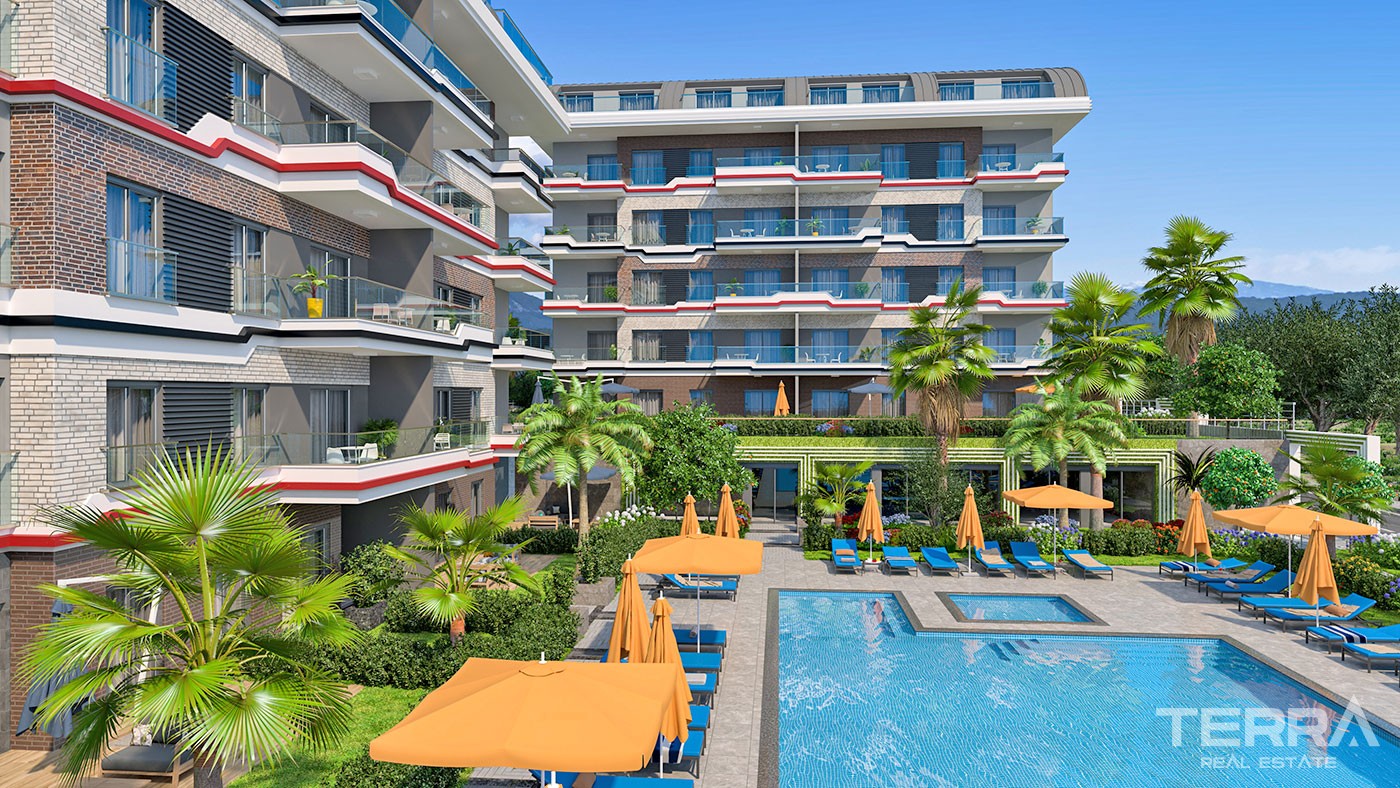 Sea and Mountain View Flats with Rich Amenities to Buy in Alanya - 43319