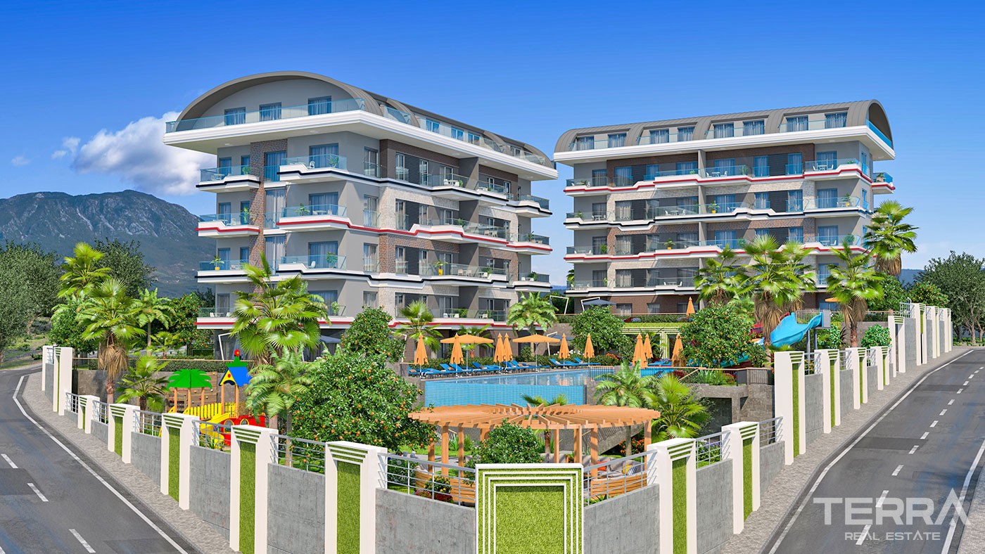 Sea and Mountain View Flats with Rich Amenities to Buy in Alanya - 43320