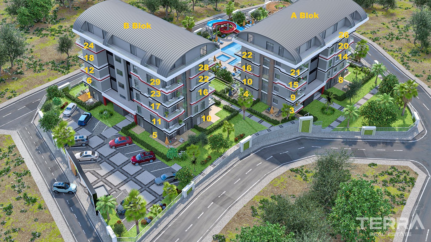 Sea and Mountain View Flats with Rich Amenities to Buy in Alanya - 43328