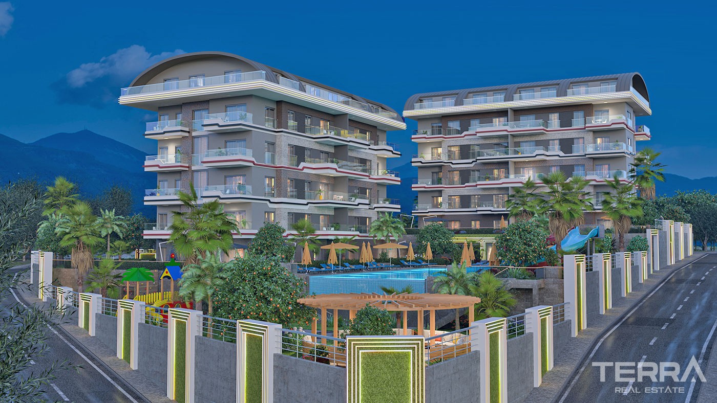 Sea and Mountain View Flats with Rich Amenities to Buy in Alanya - 43330