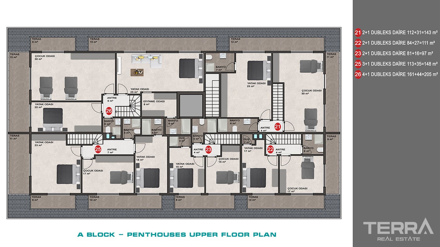 Sea and Mountain View Flats with Rich Amenities to Buy in Alanya - 43359