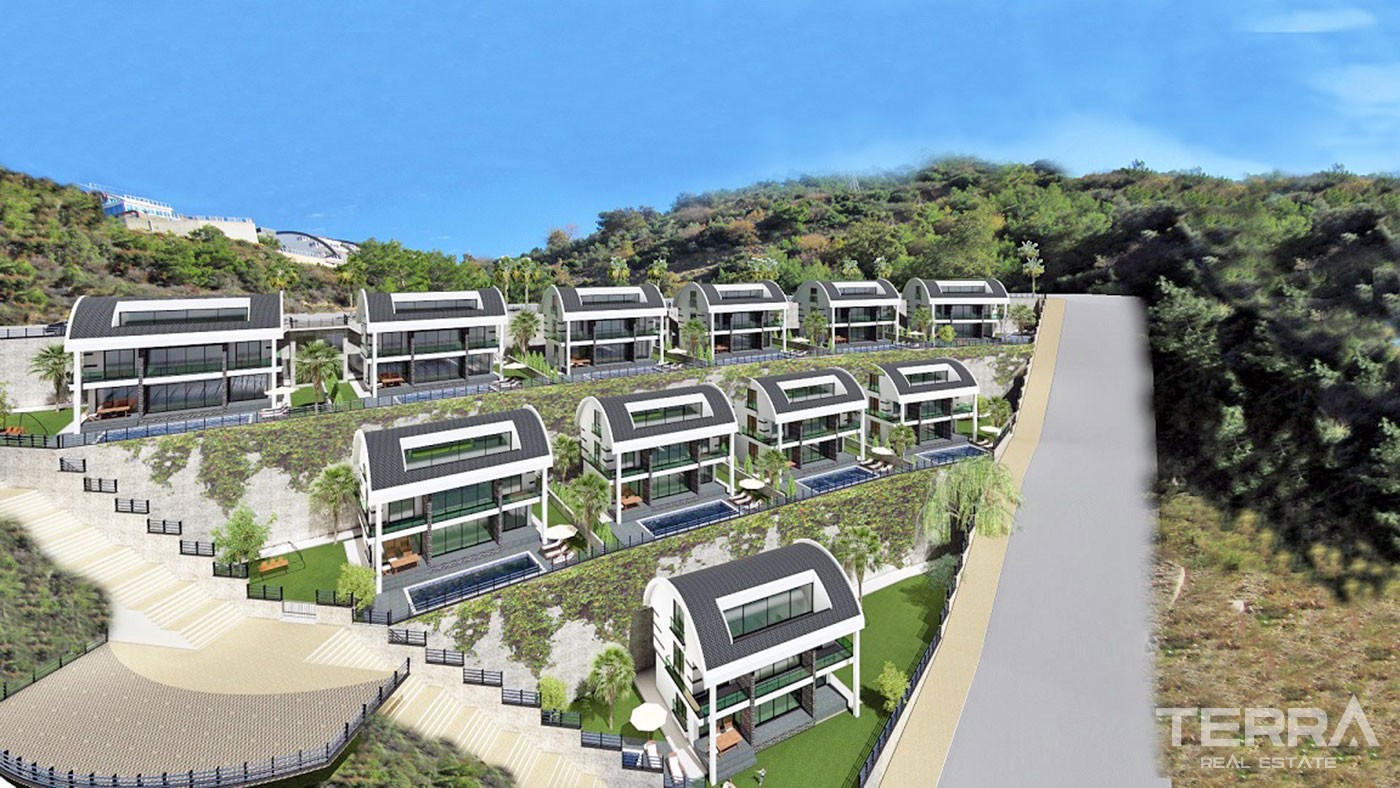Delightful Detached Villas with Panoramic Sea View to Buy in Alanya - 43937