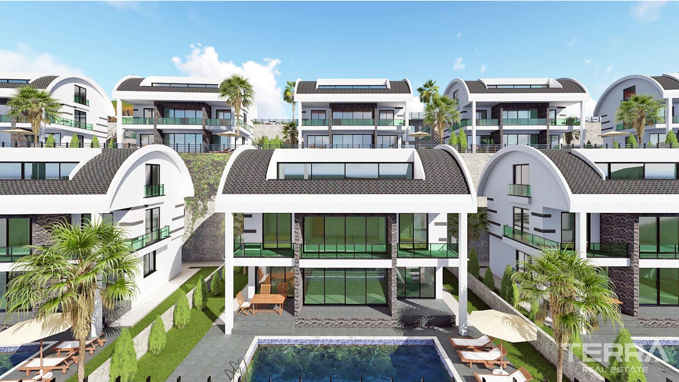 Delightful Detached Villas with Panoramic Sea View to Buy in Alanya - 43938