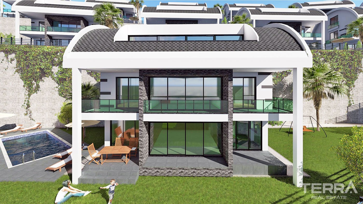 Delightful Detached Villas with Panoramic Sea View to Buy in Alanya - 43939