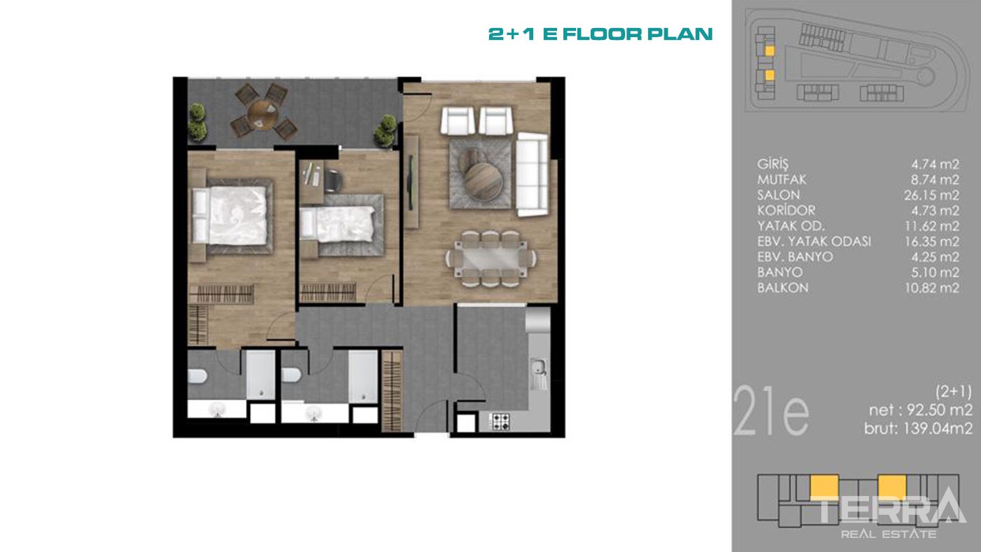 Centralnie położone apartamenty z widokiem na morze w Stambule - 43974