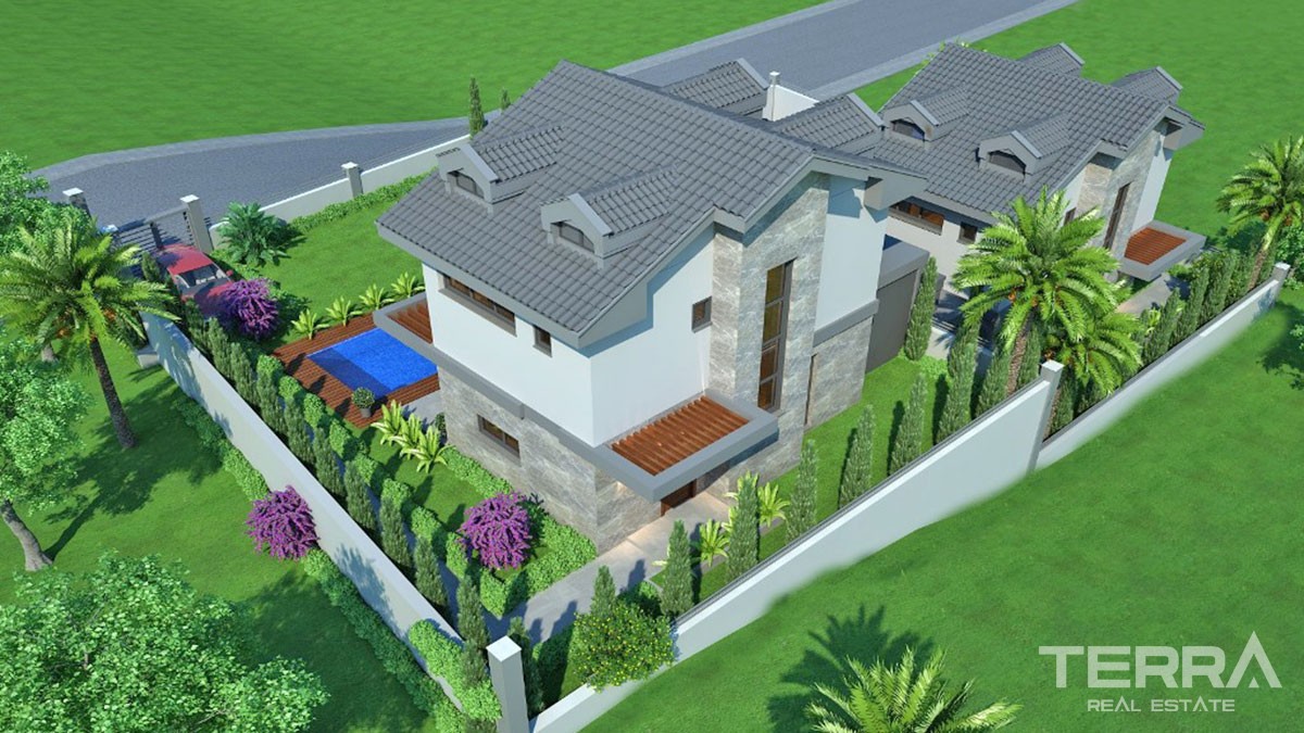 New Villa with Mountain and Distant Sea View to Buy in Ovacık Fethiye - 44048