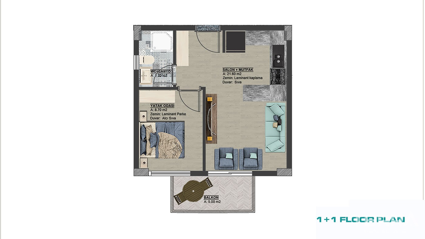 Nouveaux Appartements à Vendre Dans le Cadre Paisible de Gazipaşa - 44257