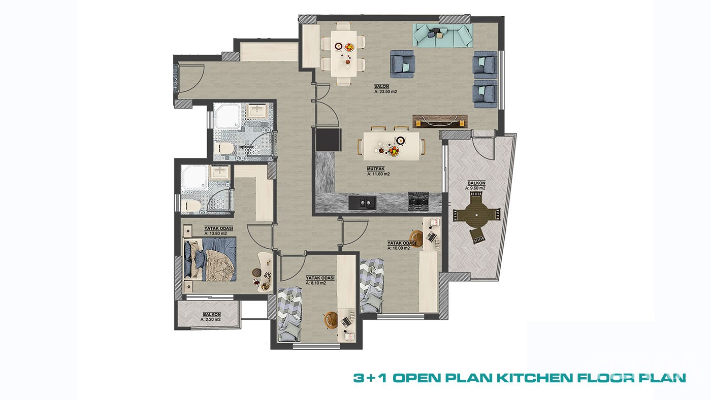 Nouveaux Appartements à Vendre Dans le Cadre Paisible de Gazipaşa - 44259