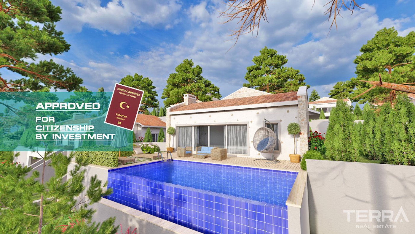 New Bungalow with an Infinity Swimming Pool for Sale in Üzümlü Fethiye