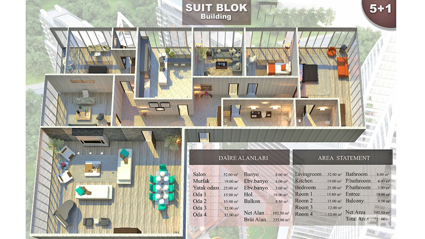 Appartements de Luxe Proches des Routes & Commerces à Esenyurt - 45095