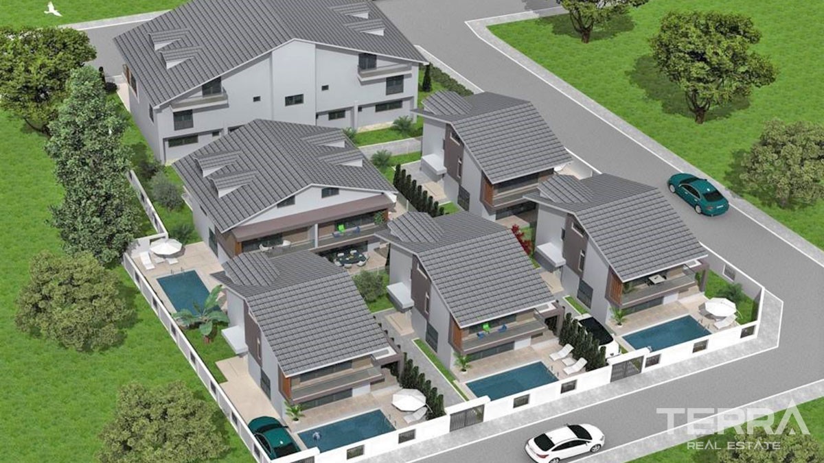 Maisons Mitoyennes Avec Piscine Privée à Vendre à Fethiye Centre-Ville - 45386