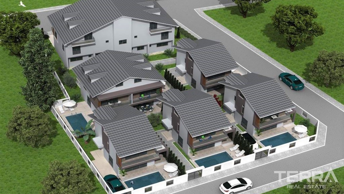 Maisons Mitoyennes Avec Piscine Privée à Vendre à Fethiye Centre-Ville - 45387