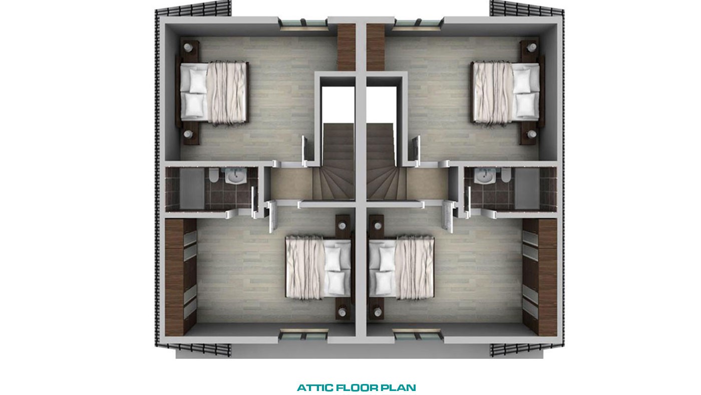 Maisons Mitoyennes Avec Piscine Privée à Vendre à Fethiye Centre-Ville - 45395