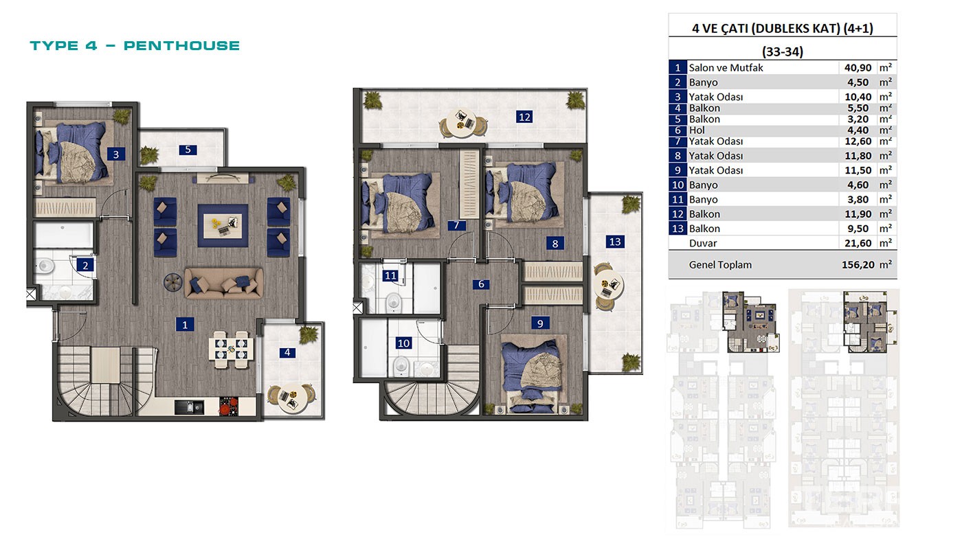 Luksusowe apartamenty z widokiem na morze w Alanya Oba - 45521