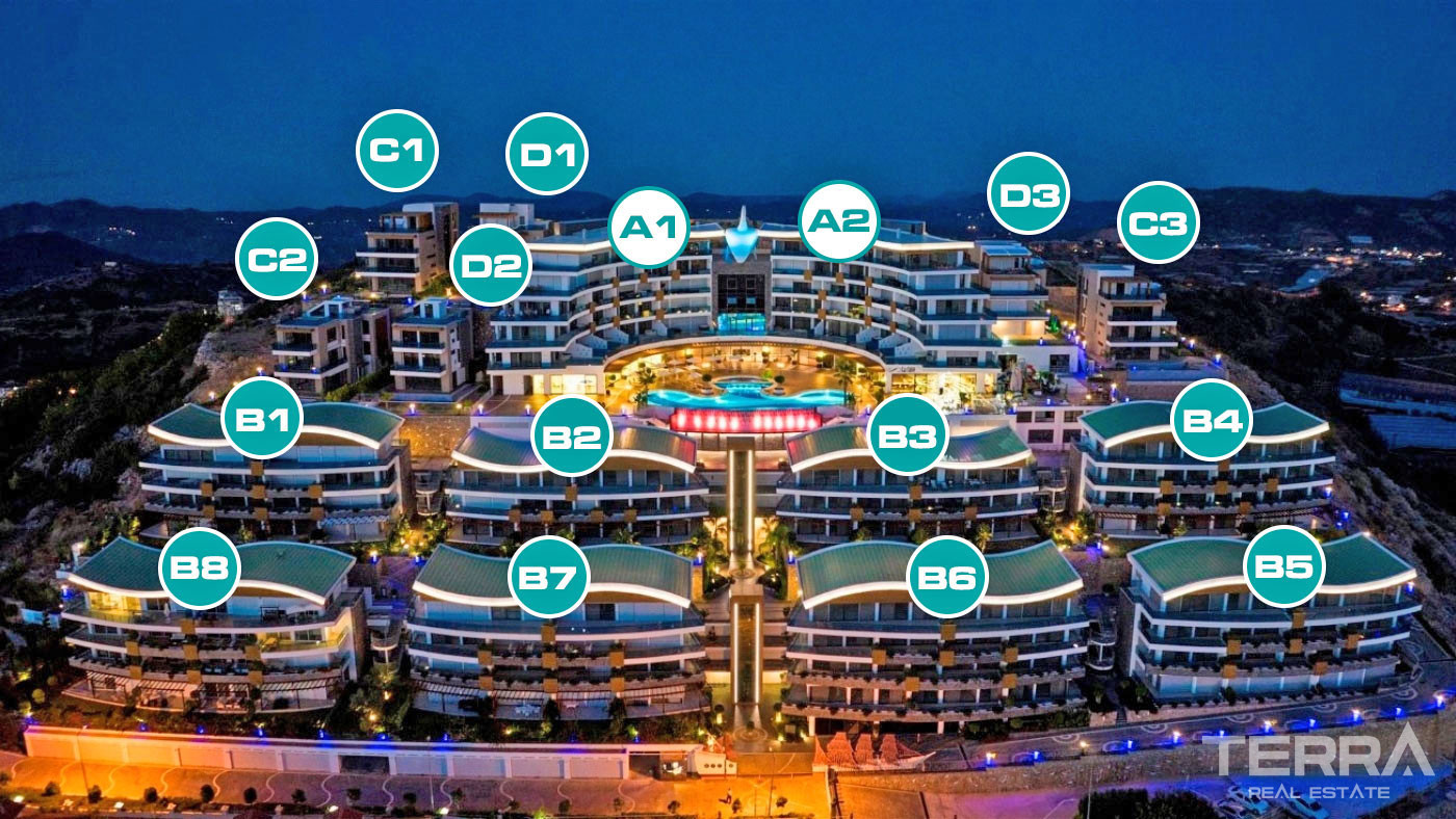 Luxury Apartments to Buy in a 5-Star Hotel Concept in Alanya Konaklı - 100045