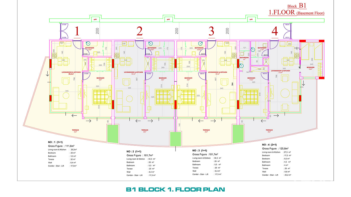Luxury Apartments to Buy in a 5-Star Hotel Concept in Alanya Konaklı - 100088