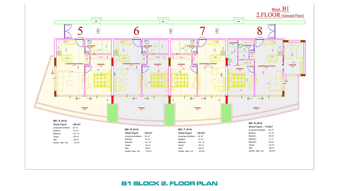 Luxury Apartments to Buy in a 5-Star Hotel Concept in Alanya Konaklı - 100089